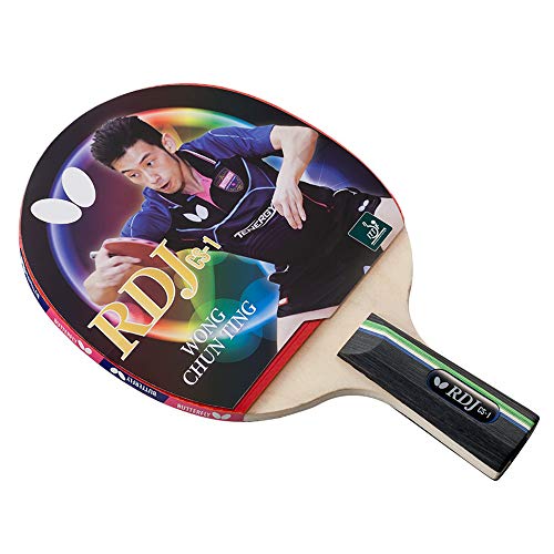 Butterfly RDJ CS1 Chinese Penhold Table Tennis Racket - Good Spin. Better Speed. Even Better Control. - RDJ Series - Recommended for Beginning Level Players, Red and Black - Image 1