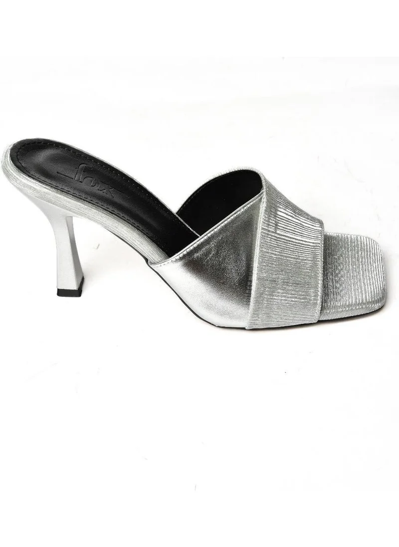 فوكس شوز S590433414 Silver Glitter Thin Heeled Women's Slippers