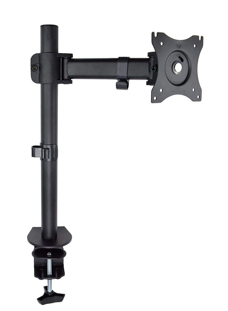ELTRAZONE Single Desk Monitor Stand with Clamp for LCD LED Computer Displays 13 to 27 Inch-Heavy Duty Lift Articulating Arm Mount Fits VESA 75 and 100, 17.6lbs Capacity, - Image 1