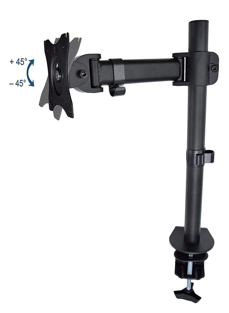 ELTRAZONE Single Desk Monitor Stand with Clamp for LCD LED Computer Displays 13 to 27 Inch-Heavy Duty Lift Articulating Arm Mount Fits VESA 75 and 100, 17.6lbs Capacity, - Image 2