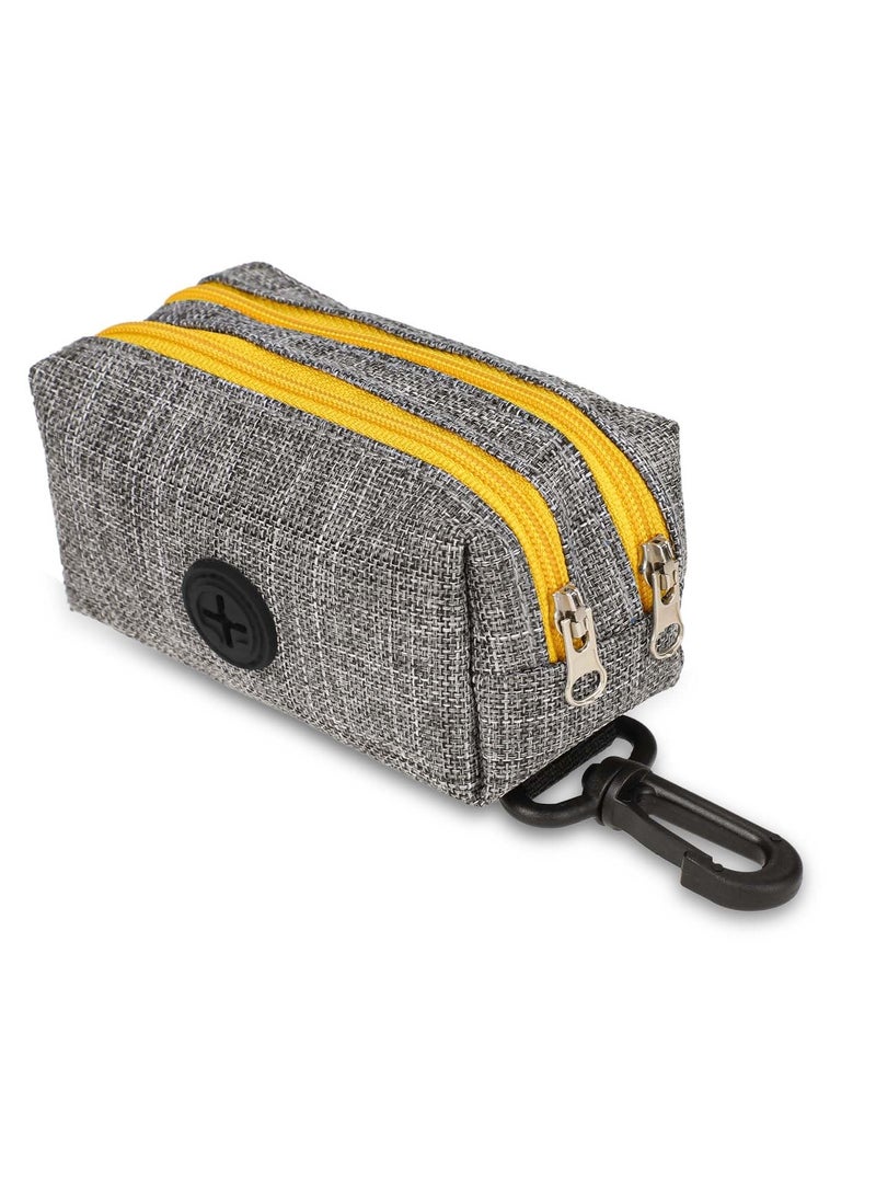 Excefore Dog Bag Holder, Dog Bag Dispenser, Dog Bag Holder Attachment, Waste Bag Dispenser for Leash, Dog Waste Bag Holder with Hook Clip, Portable Outdoor Pet Bag Holder with 2 Zippers - Image 1