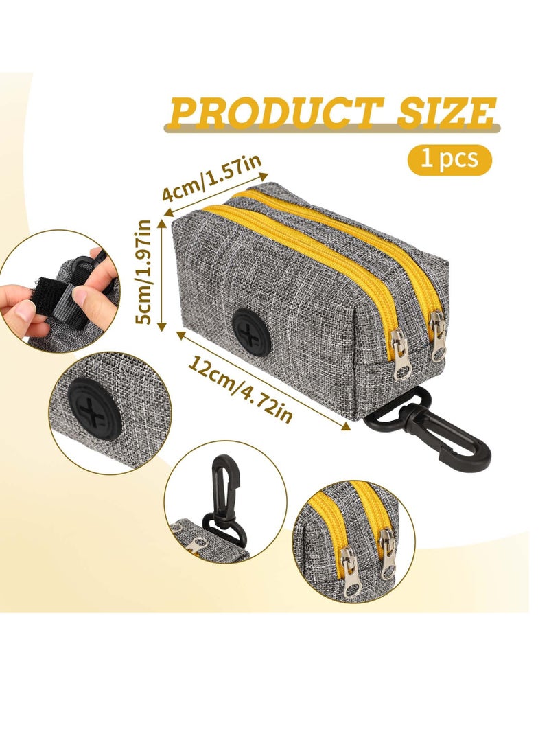 Excefore Dog Bag Holder, Dog Bag Dispenser, Dog Bag Holder Attachment, Waste Bag Dispenser for Leash, Dog Waste Bag Holder with Hook Clip, Portable Outdoor Pet Bag Holder with 2 Zippers - Image 2
