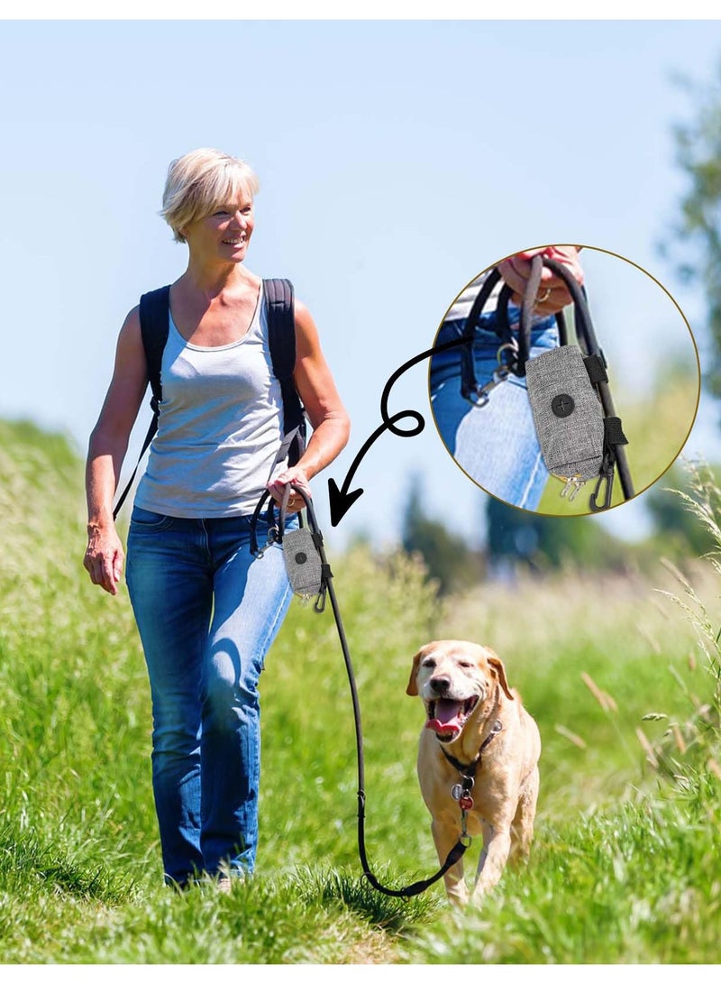 Excefore Dog Bag Holder, Dog Bag Dispenser, Dog Bag Holder Attachment, Waste Bag Dispenser for Leash, Dog Waste Bag Holder with Hook Clip, Portable Outdoor Pet Bag Holder with 2 Zippers - Image 4