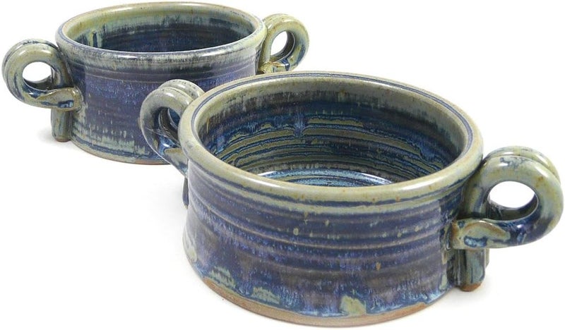 Modern Artisans American Made Stoneware Bistro Bowl for Soup Chili Rice or Pasta Set of 2 16oz French Blue - Image 5