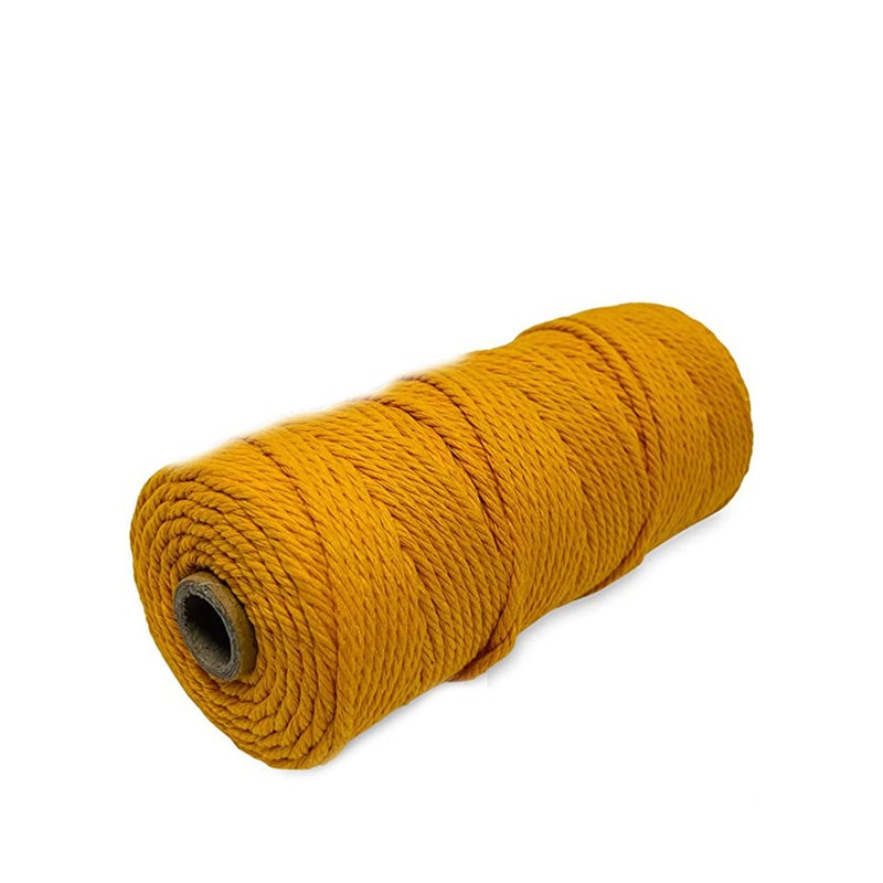 Zikra Macrame Cord, Gold 100% Cotton Cord Rope for Macrame 3 mm Natural and Colored Craft String Yarn Materials 100 m Long - Image 1