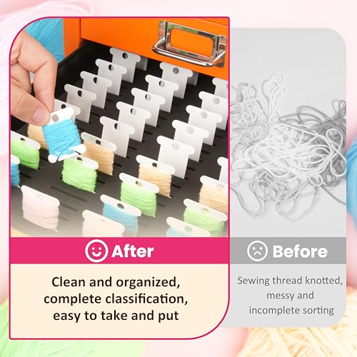 LUVCOSY 3 Packs DIY-Cut EVA Foam Insert with 300PCs Embroidery Floss Bobbins, Embroidery Floss Organizer for Bisley MultiDrawer Cabinet or 15*11-inch Multi-drawer Cabinet, Cross Stitch Storage, Set of Sewing - Image 5