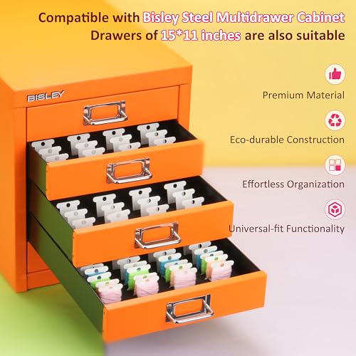 LUVCOSY 3 Packs DIY-Cut EVA Foam Insert with 300PCs Embroidery Floss Bobbins, Embroidery Floss Organizer for Bisley MultiDrawer Cabinet or 15*11-inch Multi-drawer Cabinet, Cross Stitch Storage, Set of Sewing - Image 3
