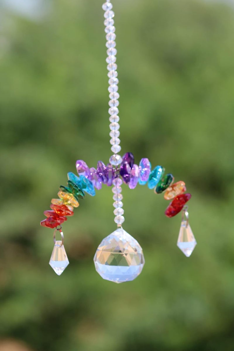 Light Wave Beautiful Sparkling Crystal Rainbow Sun-Catcher Ball Prism Pendant Hanging, Window, Garden, Balcony Hanging Ornament, Car Hanging (Model 27) - Image 3