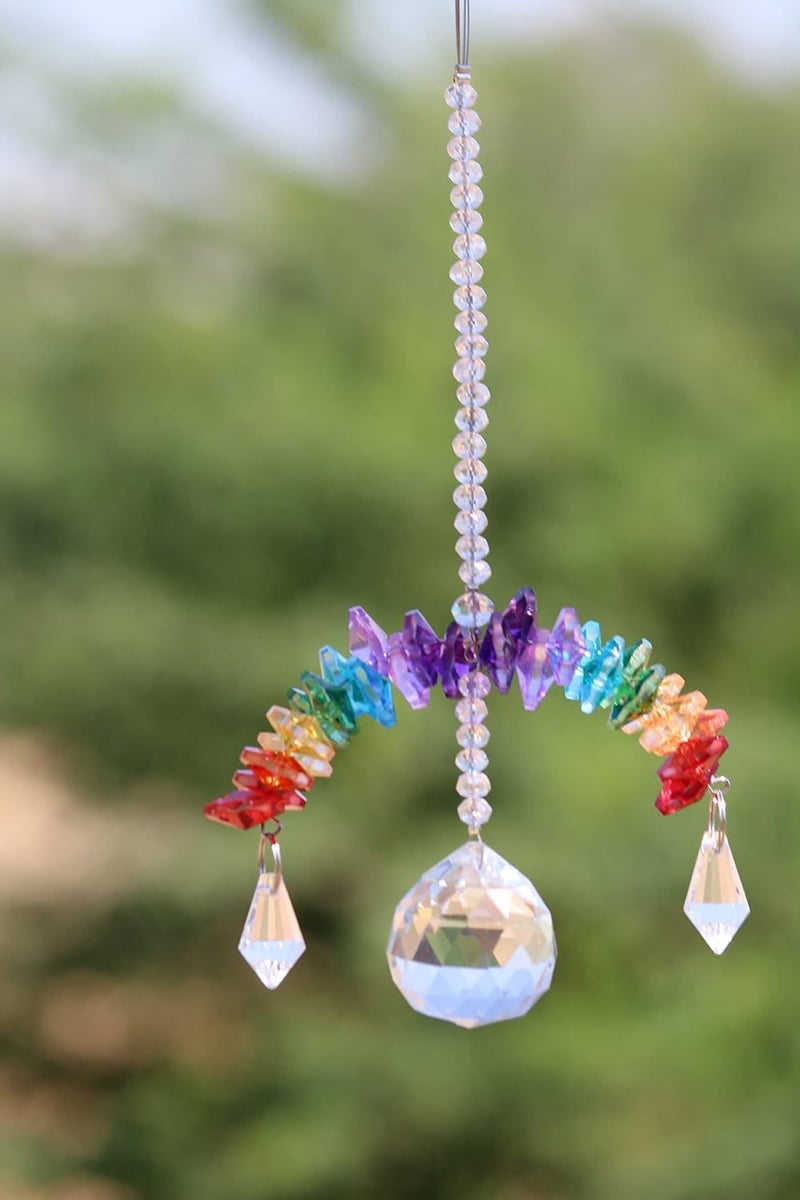 Light Wave Beautiful Sparkling Crystal Rainbow Sun-Catcher Ball Prism Pendant Hanging, Window, Garden, Balcony Hanging Ornament, Car Hanging (Model 27) - Image 2