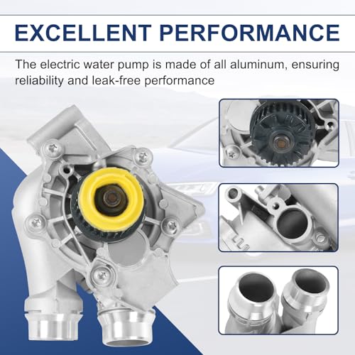 RALZAOTO Water Pump Compatible with 2008-2016 Audi A3 A4 A5 A6 Q3 Q5 TT VW Tiguan Jetta Golf GTI Eos Beetle CC 2.0L 2.0T Replaces# 06H121026AB 06H121026AE 06H121026AF 06H121026CQ Aluminum - Image 5