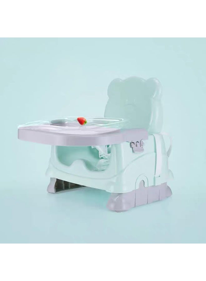 البدر كرسي إطعام أرضي للأطفال كرسي طعام للأطفال 2 في 1 مع صينية طعام قابلة للإزالة قابل للطي ارتفاع قابل للتعديل قاعدة قوية مستقرة تصميم مريح مصنوع من بلاستيك متين آمن للأطفال بألوان مبهجة مناسب من عمر 4 أشهر حتى 5 سنوات , ازرق - Image 2