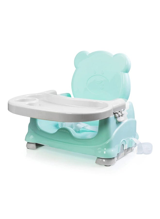 البدر كرسي إطعام أرضي للأطفال كرسي طعام للأطفال 2 في 1 مع صينية طعام قابلة للإزالة قابل للطي ارتفاع قابل للتعديل قاعدة قوية مستقرة تصميم مريح مصنوع من بلاستيك متين آمن للأطفال بألوان مبهجة مناسب من عمر 4 أشهر حتى 5 سنوات , ازرق - Image 1