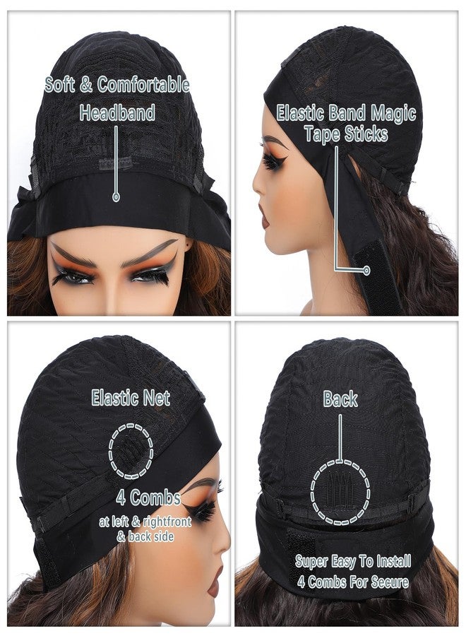 xccoco Glueless Headband Wig Brown Blonde Headband Wigs for Black Women Put on and Go Body Wave Wig Honey Blonde Highlight Synthetic Wig with Headband,24inch - Image 4