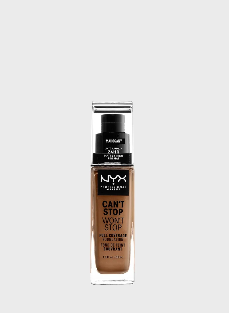 NYX PROFESSIONAL MAKEUP Can't Stop Wont Stop 24Hr Foundation- Mahogany