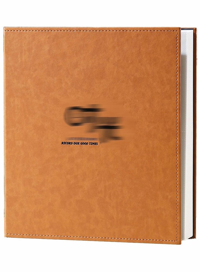 Large Photo Album with PU Leather Linen Shape Cover Memo for Family Wedding Anniversary
