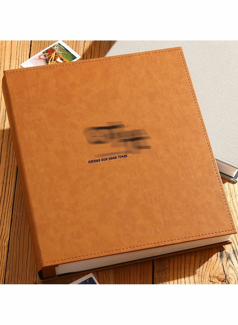 Large Photo Album with PU Leather Linen Shape Cover Memo for Family Wedding Anniversary