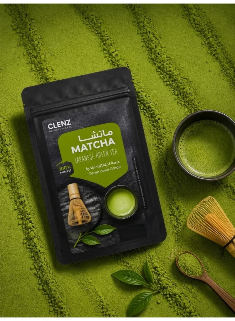 CLENZ Japanese Matcha Tea (30g) with Traditional Brewing and Whisk Set - 4 Pieces, Ceramic and Bamboo - Black - Image 4