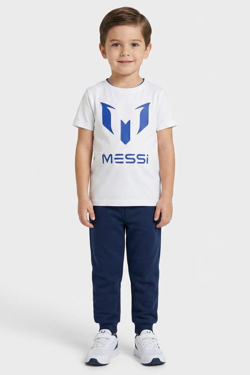 MESSI Toddlers Boy Vingino Short Sleeve Brand Logo T-Shirt, White - Image 1