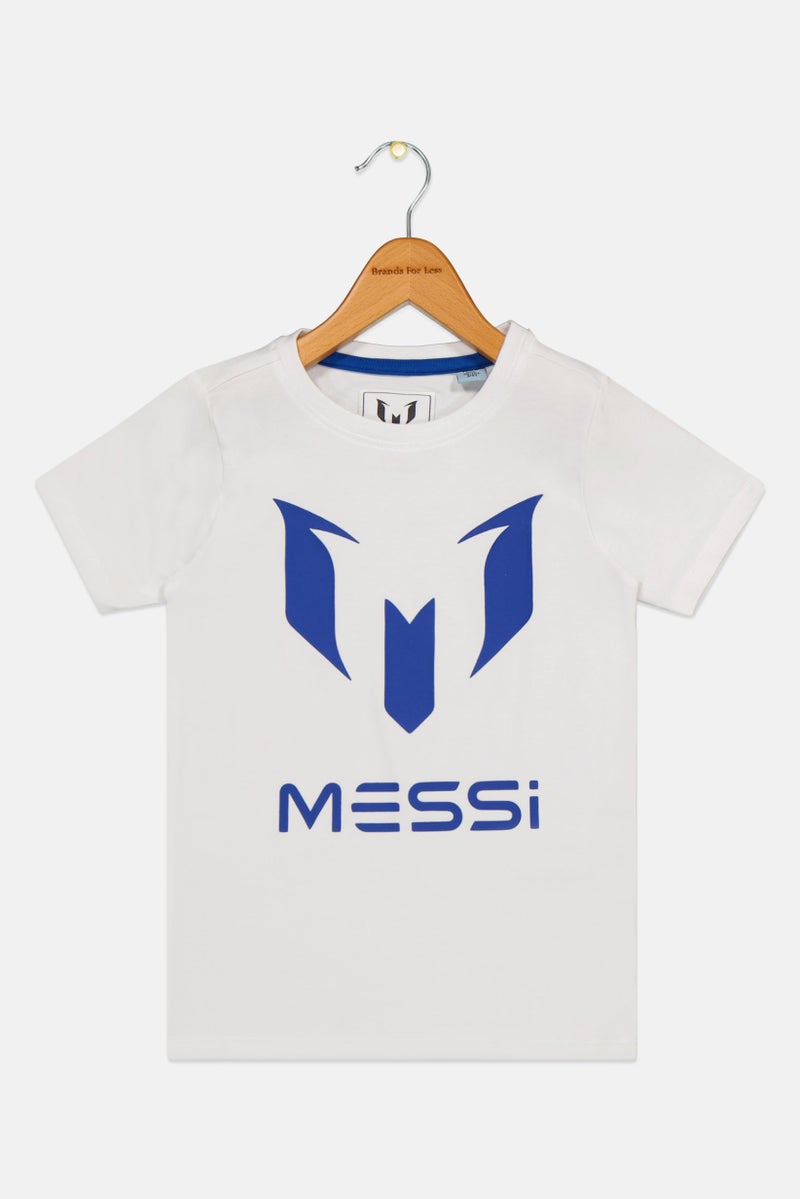 MESSI Toddlers Boy Vingino Short Sleeve Brand Logo T-Shirt, White - Image 2