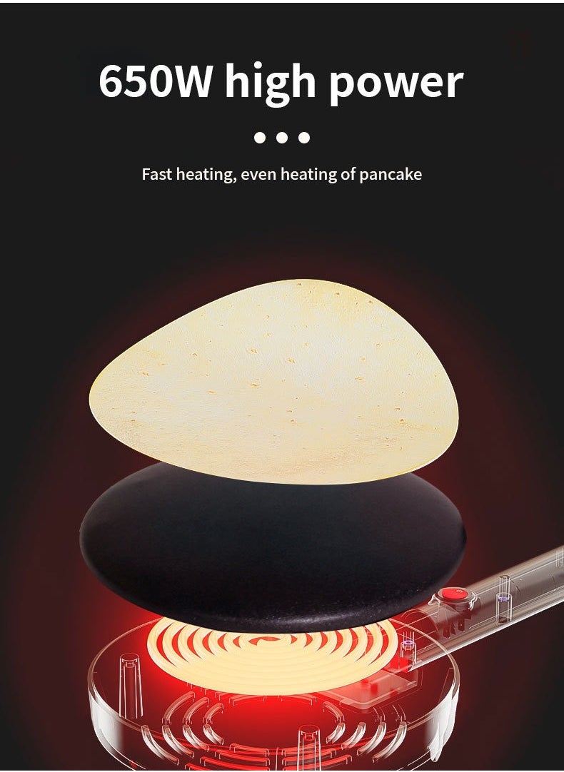 sokany - Crepe Maker, Non Stick, 20cm Electric Pancake Maker with Batter Spreader SK-5208 Black - Image 1