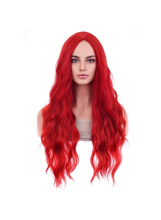 بيرون باروكة شعر حمراء طويلة ومموجة من بيرون باروكة شعر حمراء لامعة باروكة شعر حمراء طويلة ومموجة باروكة شعر حمراء للنساء باروكة شعر صناعية للحفلات اليومية - Image 2