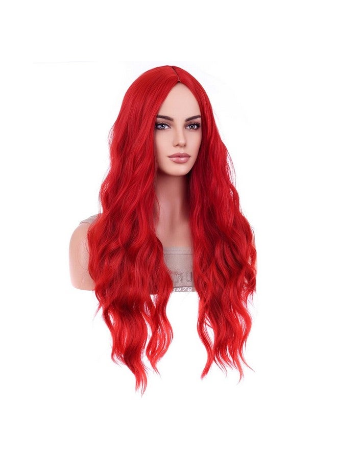 بيرون باروكة شعر حمراء طويلة ومموجة من بيرون باروكة شعر حمراء لامعة باروكة شعر حمراء طويلة ومموجة باروكة شعر حمراء للنساء باروكة شعر صناعية للحفلات اليومية - Image 3