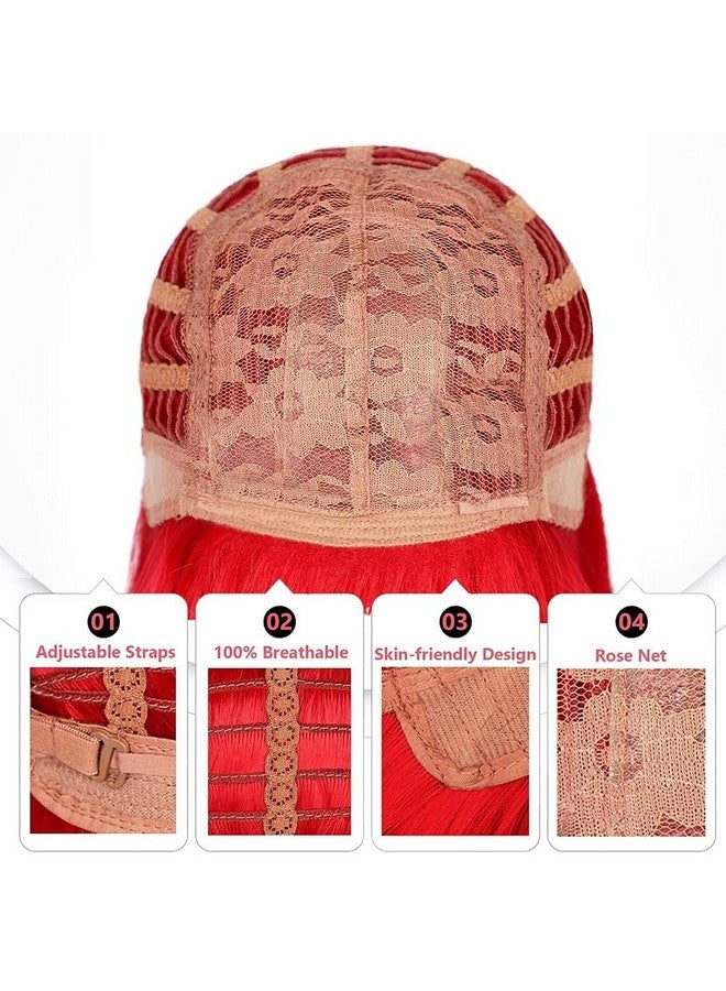 بيرون باروكة شعر حمراء طويلة ومموجة من بيرون باروكة شعر حمراء لامعة باروكة شعر حمراء طويلة ومموجة باروكة شعر حمراء للنساء باروكة شعر صناعية للحفلات اليومية - Image 5