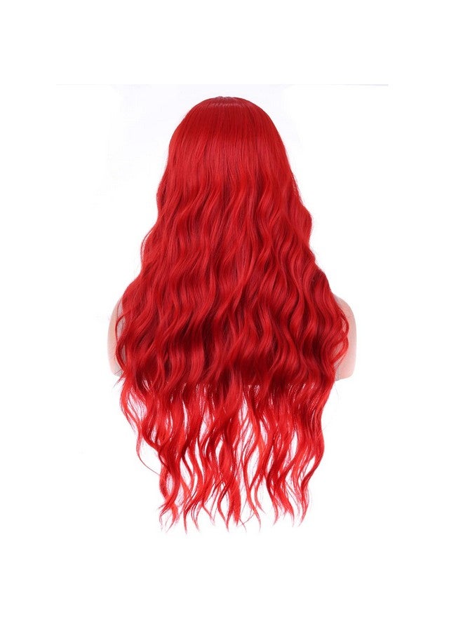 بيرون باروكة شعر حمراء طويلة ومموجة من بيرون باروكة شعر حمراء لامعة باروكة شعر حمراء طويلة ومموجة باروكة شعر حمراء للنساء باروكة شعر صناعية للحفلات اليومية - Image 4