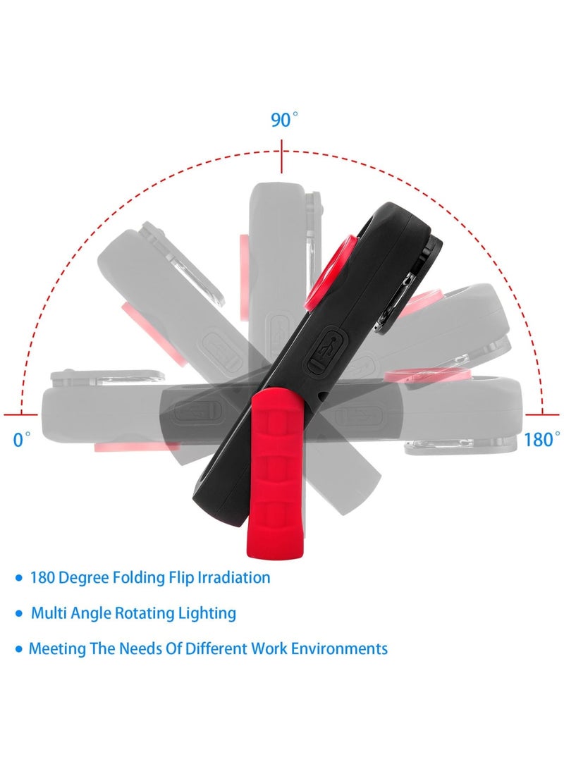 SYOSI LED Work Light, 500 Lumens Portable Rechargeable Magnetic Work Light with Hanging Hook, Waterproof COB Keychain WorkLight, 4 Light Modes, Type-C Charge,Strong Magnet Base,for Camping, Repairing, Grill - Image 5