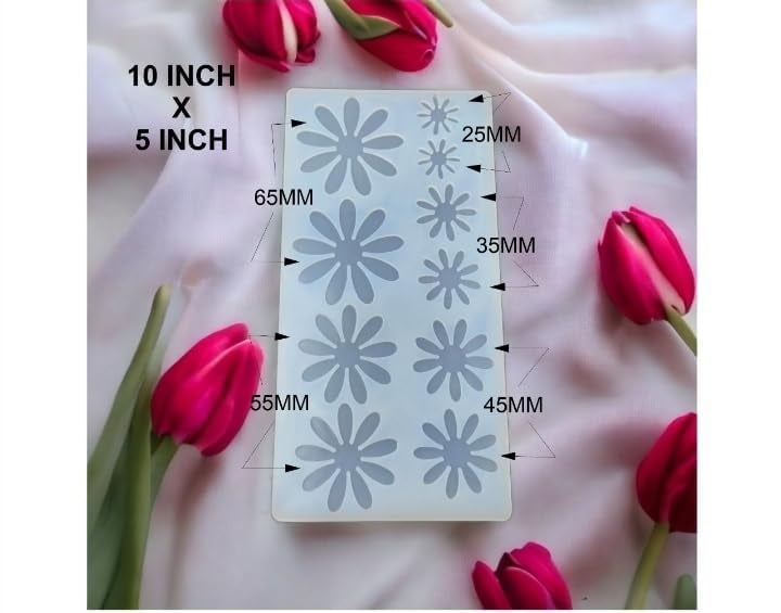 Ditya Crafts 10 Cavity 3D Flower Resin Mold Silicone Molds for Resin Casting Silicone Flower Molds for Making Home Decoration - Image 2