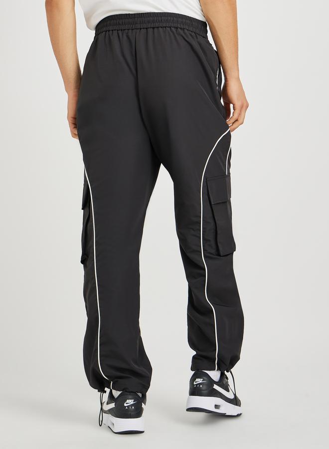 Styli Relaxed Fit Open Hem Cargo Joggers with Piping Detail - Image 4
