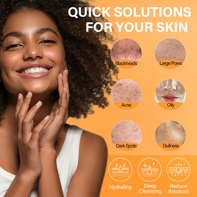 ulluxe Facial Clay Mask Set - Vitamin C Turmeric Face Mask, Dead Sea Mud & Salicylic Acid (BHA) Mask for Pore Cleansing, Brightening, Blackheads & Dark Spots, Face Masks Skincare Gift for Women, 2.82 oz each - Image 4