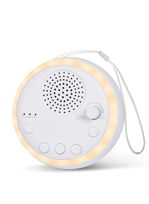 Portable Sleep Sound Machine for Baby Adult, 16 Soothing Sound Noise Maker with Night Light, Travel White Noise Machine Features Battery, 3 Sleep Timer & Memory Function, Sound Therapy