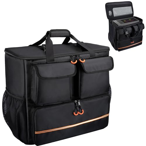 Wigojoy Computer Desktop Mid Tower Large Carrying Case, PC Travel Case for Computer for Moving, Portable Gaming Backpack for Keyboard, Mouse and Accessories,Compatible with ATX/M-ATX mainframe chassis - Image 1