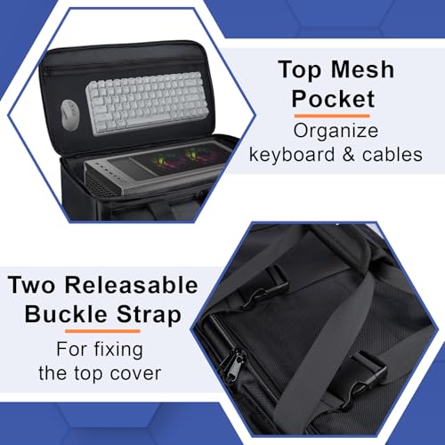 Wigojoy Computer Desktop Mid Tower Large Carrying Case, PC Travel Case for Computer for Moving, Portable Gaming Backpack for Keyboard, Mouse and Accessories,Compatible with ATX/M-ATX mainframe chassis - Image 5