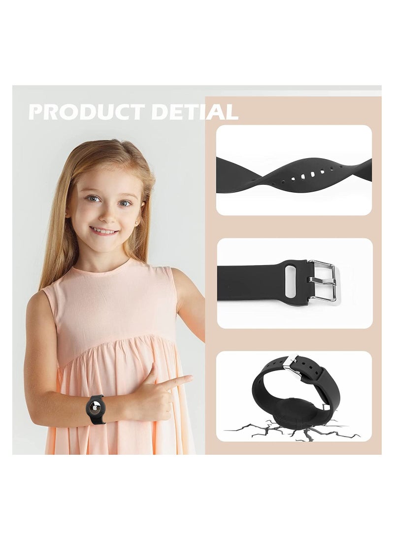 SYOSI - 2 Pack Airtag Wristband Compatible with Apple AirTag Soft Adjustable Bracelet Watch Band for Kids Toddler Baby Children Elders - Image 1