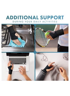SYOSI 2 Piece Wrist Brace Elastic Support With Strap For Sprains Injury Or Sports Use Without Inhibiting Flexibility Left Right M Black  - Image 4