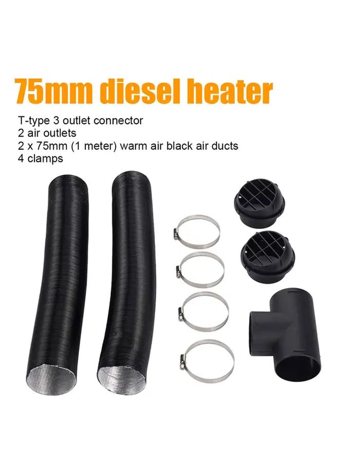 75Mm T Type Air Diesel Heater Ventilation System With 2 Outlets 2 Ducts - Image 3