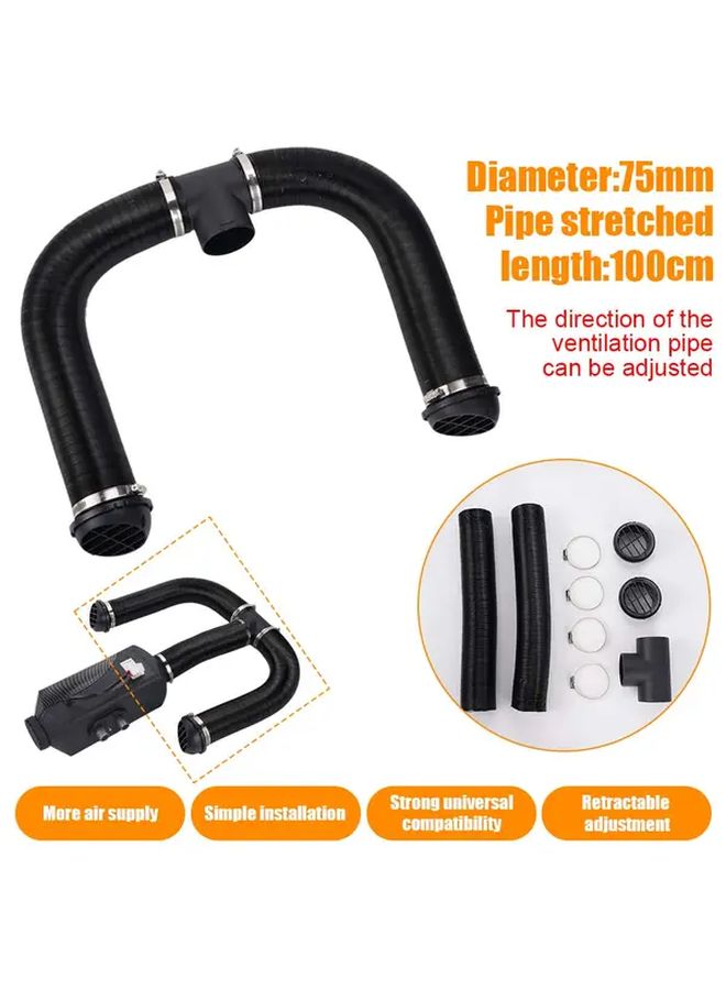 75Mm T Type Air Diesel Heater Ventilation System With 2 Outlets 2 Ducts - Image 4