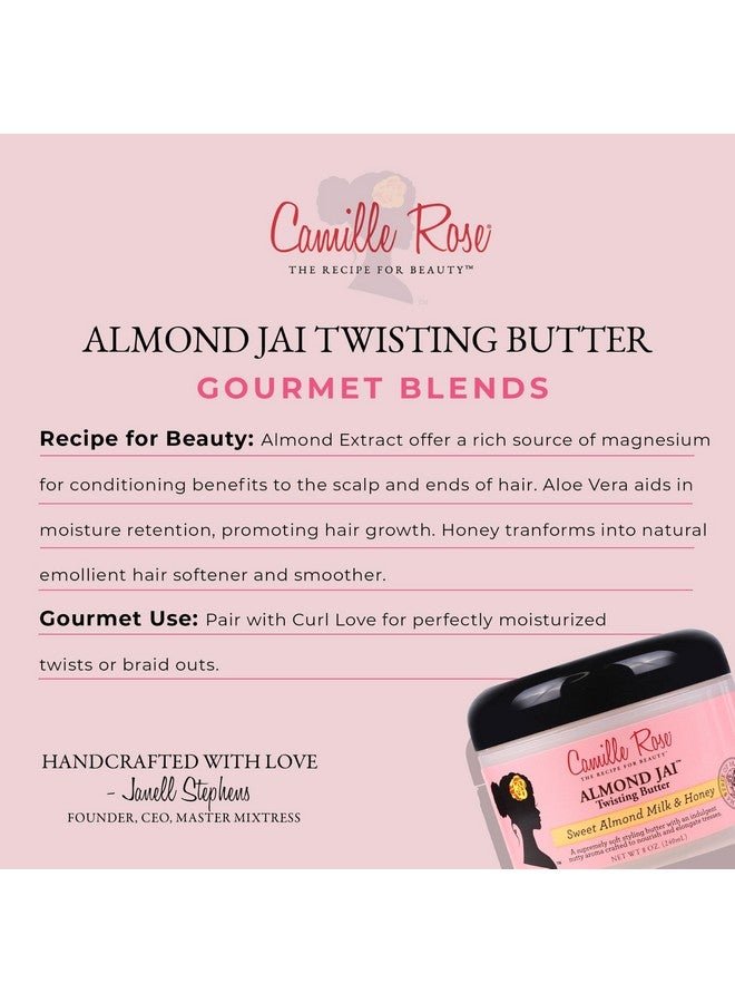 Camille Rose Camille Rose Almond Jai Twisting Hair Styling Butter, with Aloe and Honey, to Soften Smooth and Moisturize, for All Hair Types, 8 oz - Image 4