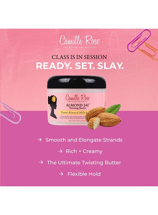 Camille Rose Camille Rose Almond Jai Twisting Hair Styling Butter, with Aloe and Honey, to Soften Smooth and Moisturize, for All Hair Types, 8 oz - Image 2