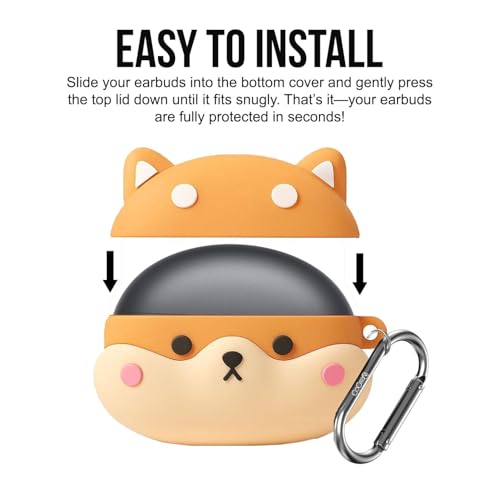 Cocoonkart Cute Cartoon Funny Silicone Case Cover Compatible for OnePlus Nord Buds 3 | 3 Pro (Shiba Dog) - Image 4