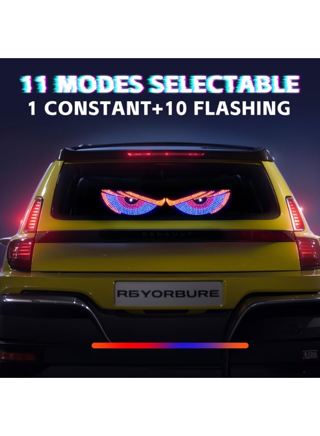 2-Pack Car LED Demon Eye Decorative Lights, USB Warning Lights, Dynamic Demon Eye Mood Lights, Auto Accessories, 11.8" x 4.7", Suitable for Windows of Sedan and Small to Medium Trucks - Image 2