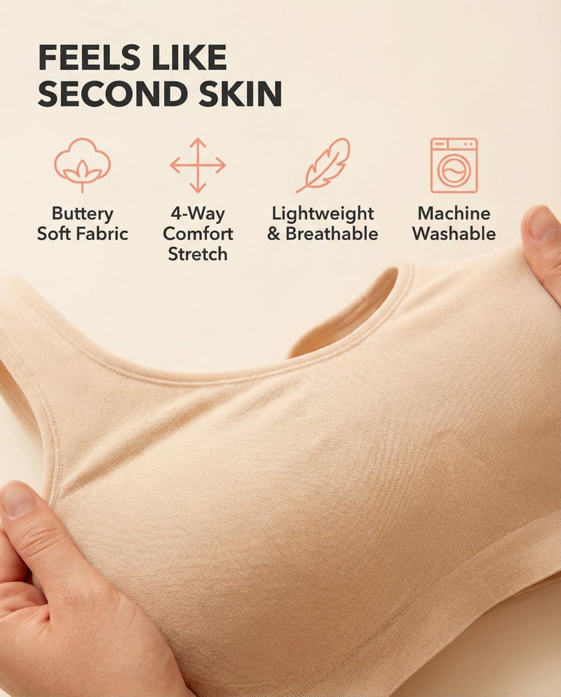 SHAPERMINT Wireless Bras for Women No Underwire â€“ Small to Plus Size Bralettes with Support and Natural Lift - Image 5