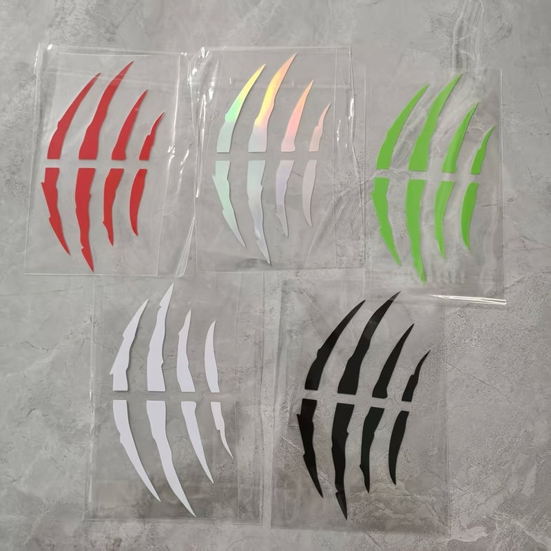 White 8 Scratch Vinyl Car Stickers Small Decals - Image 1