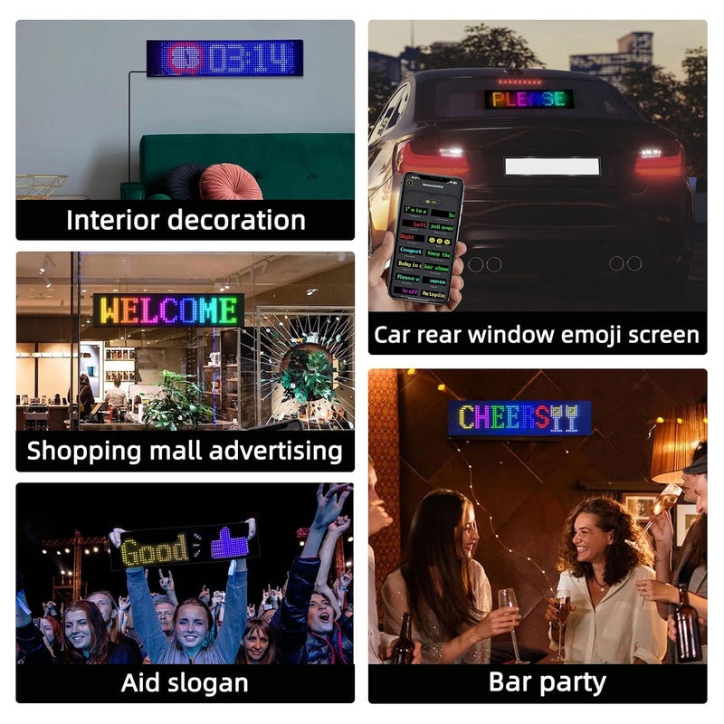 مصباح عيون الشيطان للشاحنة، ضوء تمرير ديناميكي للسيارة 90 × 19.2 سم، علامات ضوء عين LED قابلة للبرمجة مع عرض صور DIY والأوقات، تحكم عن بعد بلوتوث - Image 3
