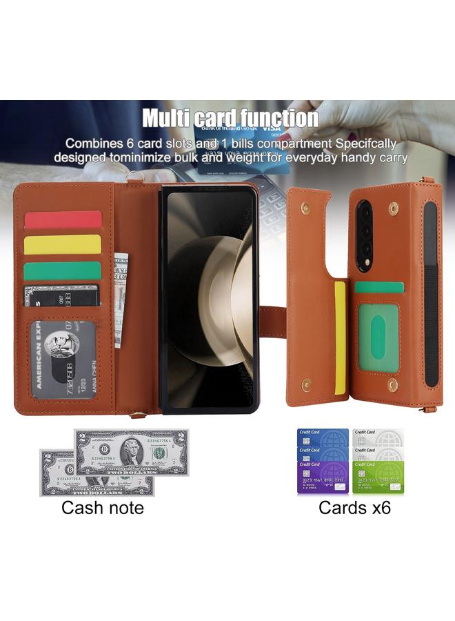 اس-توب جراب هاتف Samsung Galaxy Z Fold3 متعدد الوظائف من الجلد المعيني - Image 4