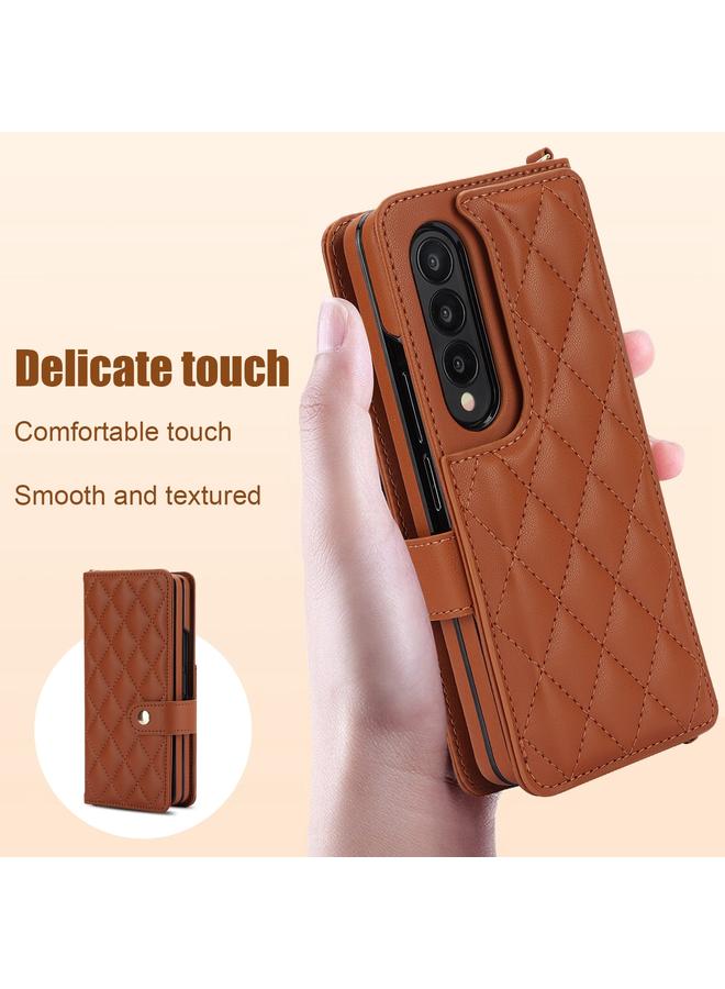 اس-توب جراب هاتف Samsung Galaxy Z Fold3 متعدد الوظائف من الجلد المعيني - Image 3