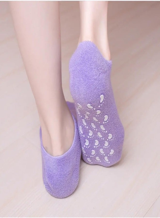 CRAYLUXE Premium Silicone Gel Socks | Spa Moisturizing Socks for Women | Hydrating, Softening & Repairing Foot Care | Random Colour Will Be Sent (1 Pair) - Image 2