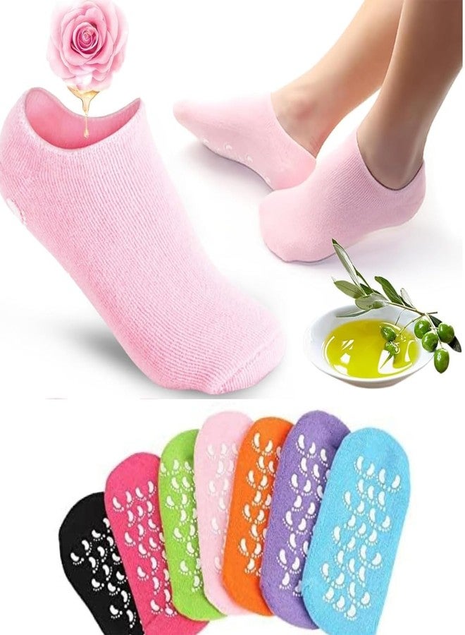 CRAYLUXE Premium Silicone Gel Socks | Spa Moisturizing Socks for Women | Hydrating, Softening & Repairing Foot Care | Random Colour Will Be Sent (1 Pair) - Image 1